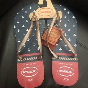 Havaianas Flip Flop Anchor Red Blue Gold 9 / 10
